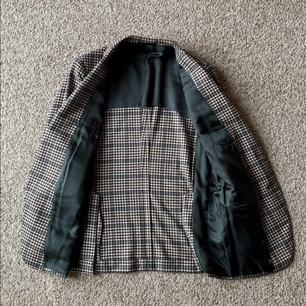 Adriano & Sons x Raffaele Caruso Bold Plaid Check Wool Flannel Sportcoat Eu 50 R